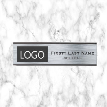 Your Company Logo Office Door Sign Silver by designs456 at Zazzle