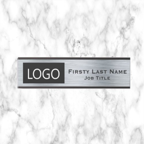 Your Company Logo Office Door Sign Silver