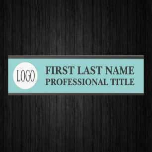 Your Company Logo Office Door Sign Teal Blue