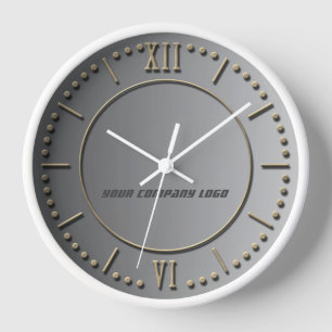 YOUR COMPANY LOGO,personalized,add your text Clock
