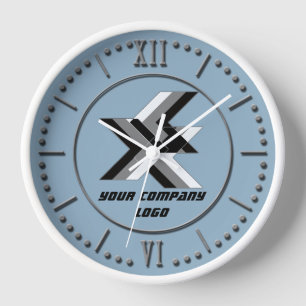 YOUR COMPANY LOGO,personalized,add your text Clock