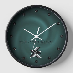 YOUR COMPANY LOGO,personalized,add your text Clock