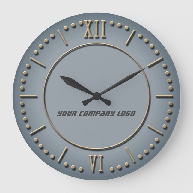YOUR COMPANY LOGO,personalized,add your text Large Clock (Front)