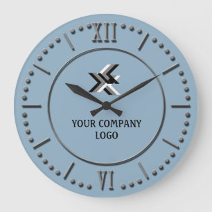 YOUR COMPANY LOGO,personalized,add your text Large Clock