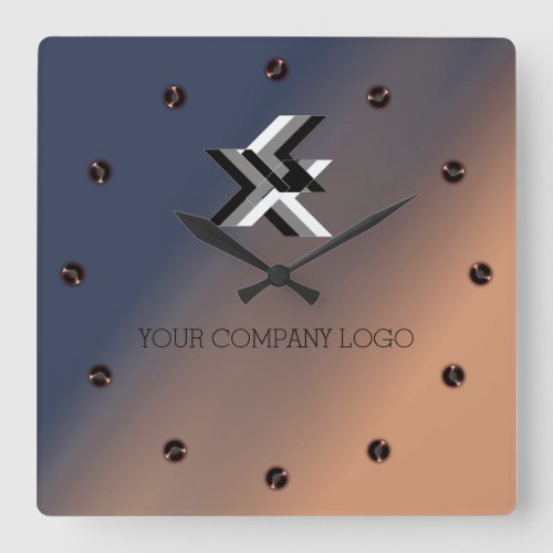 YOUR COMPANY LOGOpersonalizedadd your text Large Square Wall Clock