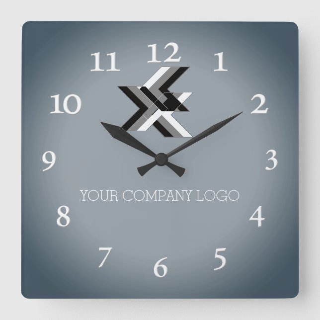 YOUR COMPANY LOGO,personalized,add your text Large Square Wall Clock (Front)