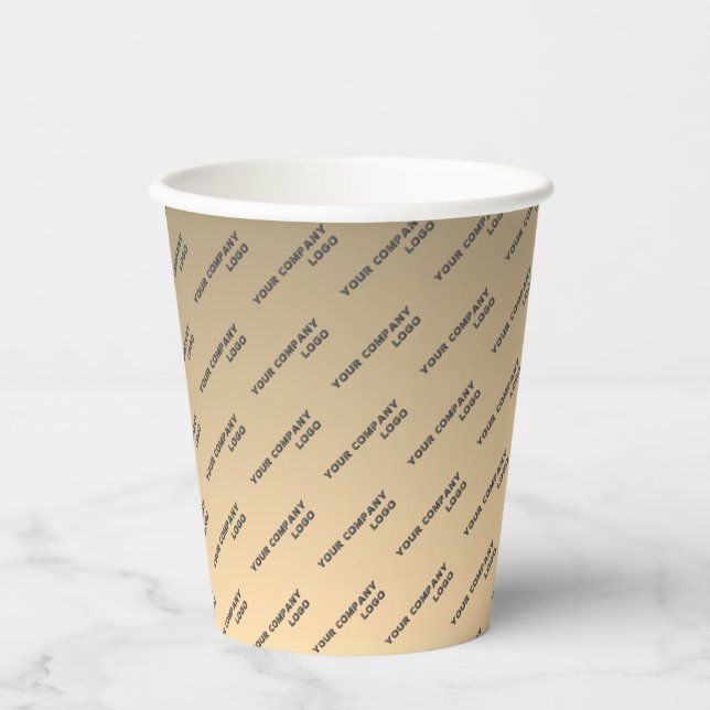 YOUR COMPANY LOGO,personalized,add your text Squar Paper Cups (Front)