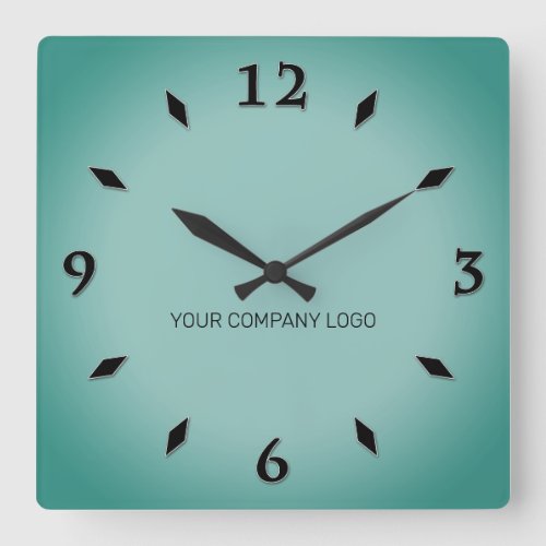 YOUR COMPANY LOGOpersonalizedadd your text Squar Square Wall Clock