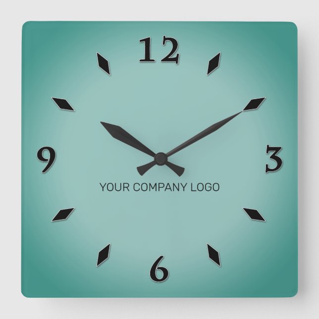 YOUR COMPANY LOGO,personalized,add your text Squar Square Wall Clock (Front)