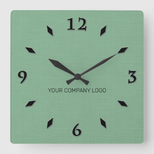 YOUR COMPANY LOGOpersonalizedadd your text Squar Square Wall Clock