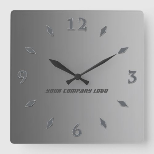 YOUR COMPANY LOGOpersonalizedadd your text Square Wall Clock