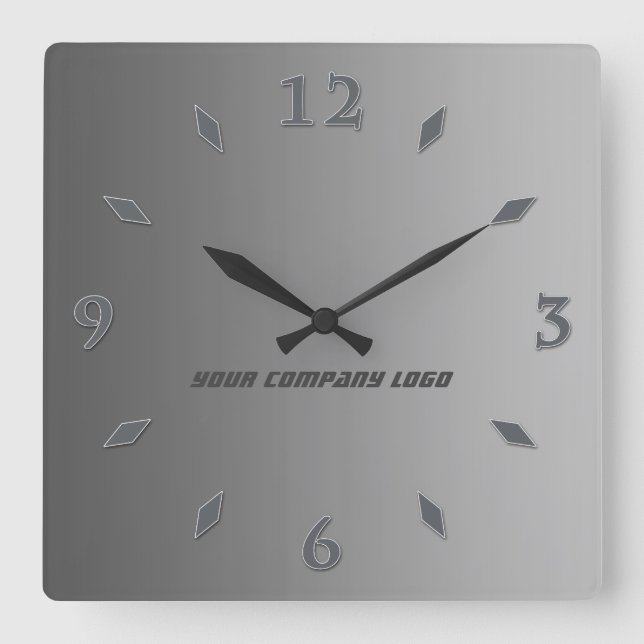YOUR COMPANY LOGO,personalized,add your text Square Wall Clock (Front)