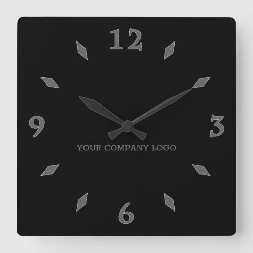 YOUR COMPANY LOGOpersonalizedadd your text Square Wall Clock
