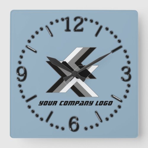 YOUR COMPANY LOGOpersonalizedadd your text Square Wall Clock