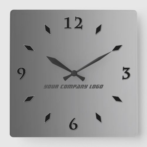 YOUR COMPANY LOGOpersonalizedadd your text Square Wall Clock