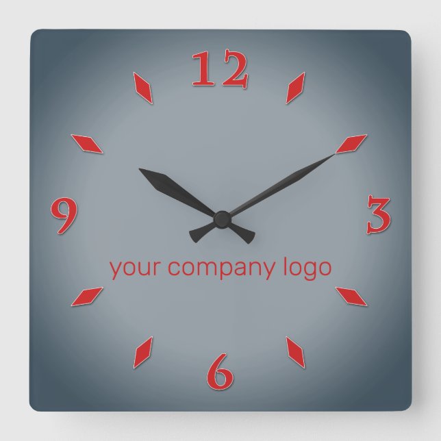 YOUR COMPANY LOGO,personalized,add your text Square Wall Clock (Front)