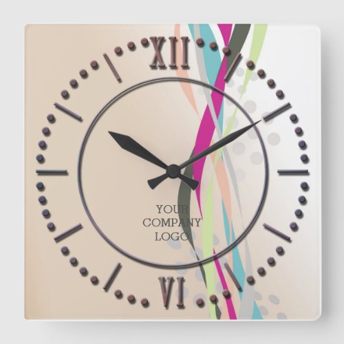 YOUR COMPANY LOGOpersonalized Square Wall Clock