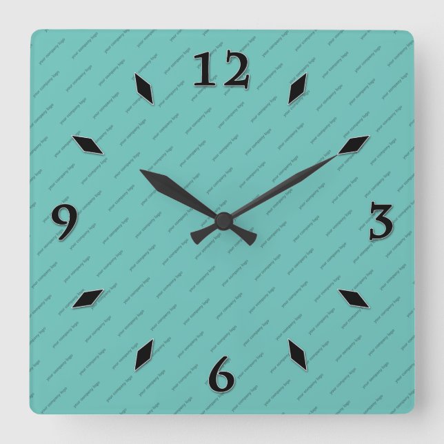 your company logo personalized square wall clock (Front)