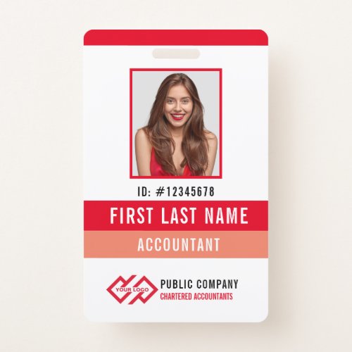 Your Company Logo Photo Name ID Badge