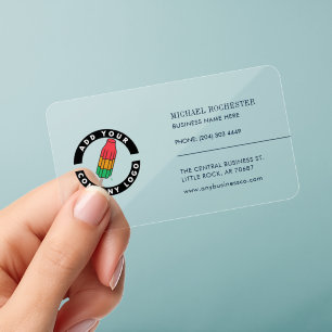 Your Company Logo Professional Modern Clear Business Cards
