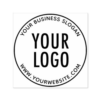 Your Company Logo Promotional Round Custom Self-inking Stamp by MISOOK at Zazzle