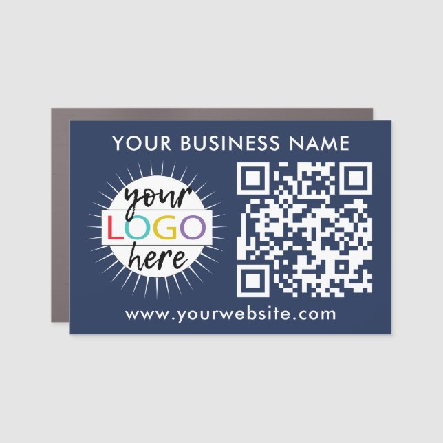Your Company Logo & QR Code Business Promotional Car Magnet (Front)