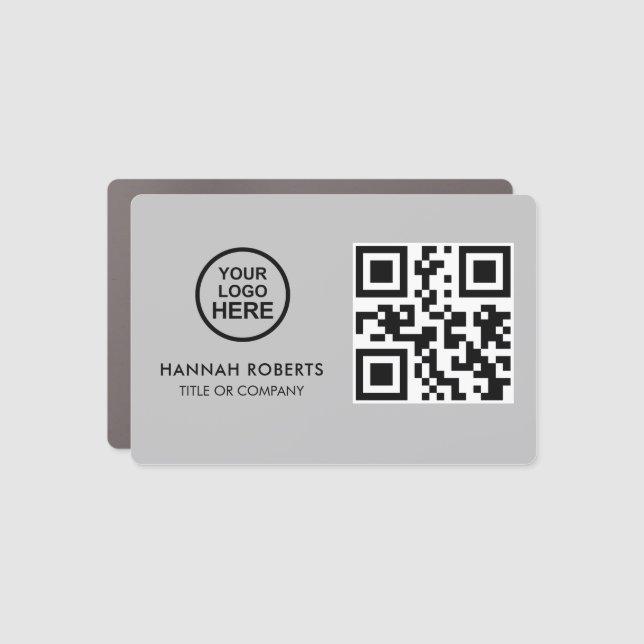 Your Company Logo & QR Code Business Promotional   Car Magnet (Front)