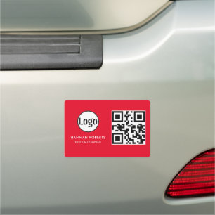 Your Company Logo & QR Code Business Promotional Car Magnet