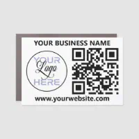 Business service add logo black white gray border car magnet