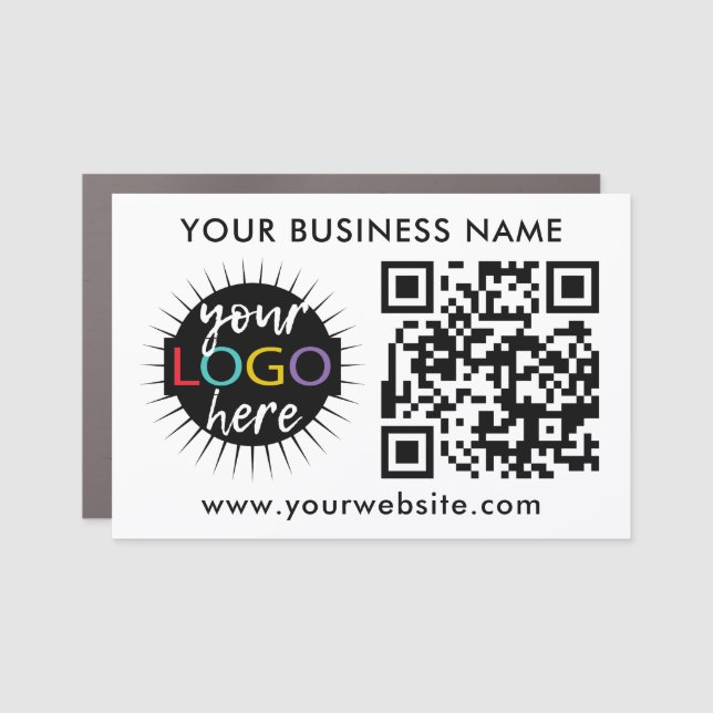 Your Company Logo & QR Code Business Promotional Car Magnet (Front)