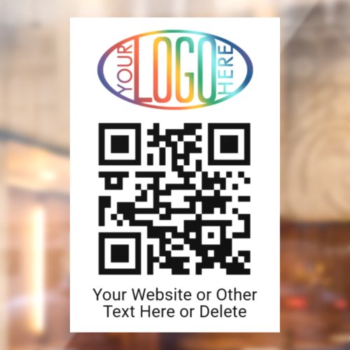 Your Company Logo  QR Code Business Promotional Window Cling
