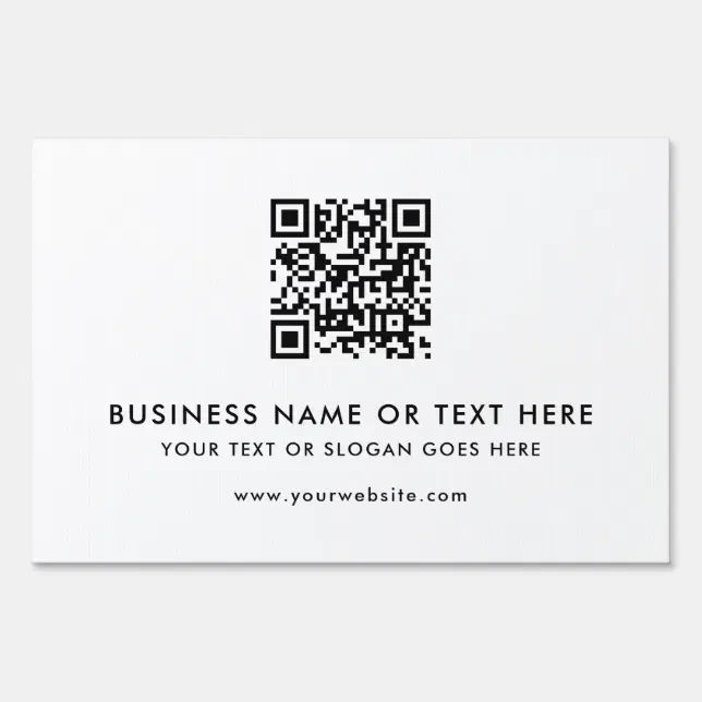 Your Company Logo QR Code Elegant Best Yard Sign Zazzle