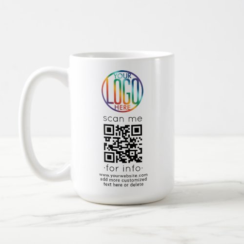 Your Company Logo  QR Code Large Promotional Coffee Mug