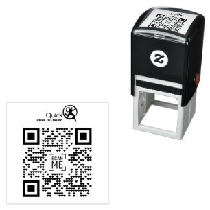 Your Company Logo QR Code Rubber Stamp