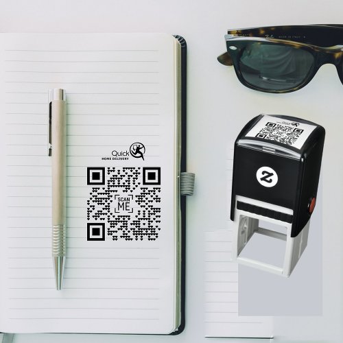 Your Company Logo QR Code Rubber Stamp