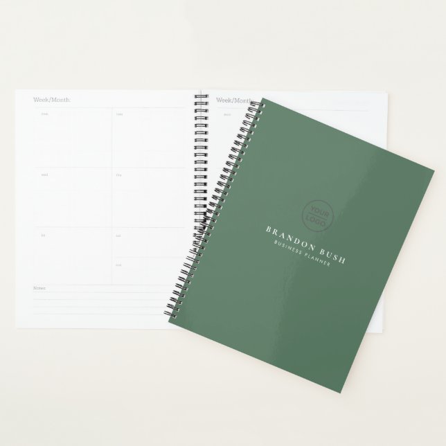 Your Company Logo Sage Green Business Planner (Display)