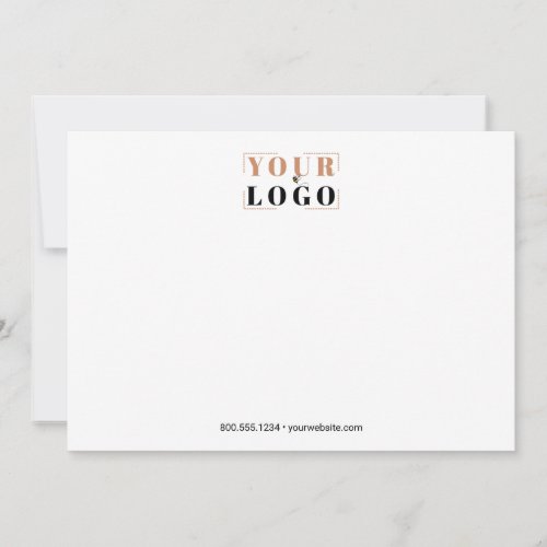 Your Company Logo Simple White Landscape Note Card