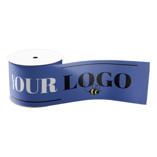 Your Company Logo Template Custom Blue Grosgrain Ribbon