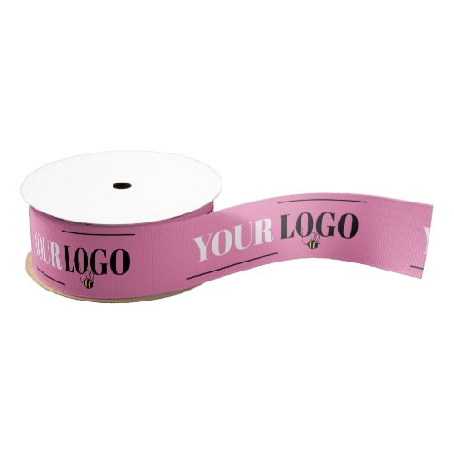 Your Company Logo Template Custom Pink Grosgrain Ribbon