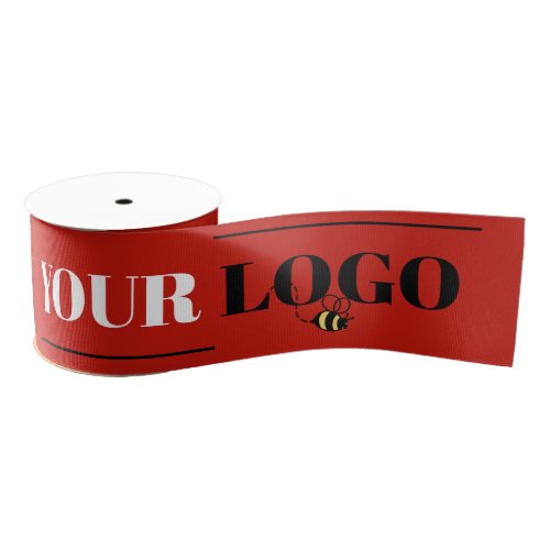 Your Company Logo Template Custom Red Wide Grosgrain Ribbon