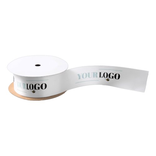 Your Company Logo Template Custom White Satin Ribbon