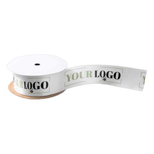 Your Company Logo Template Custom White Satin Ribbon