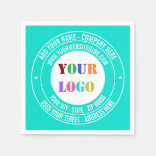 Your Company Logo Text and Colors Business Napkins