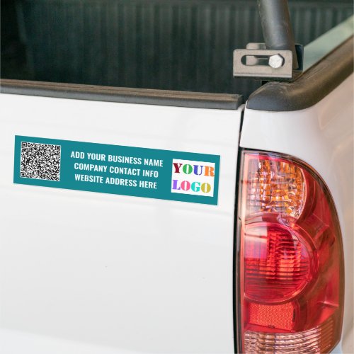 Your Company Logo Text and QR Code Bumper Sticker