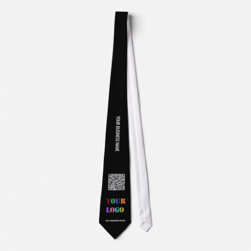 Your Company Logo Text and QR Code Promotional Tie