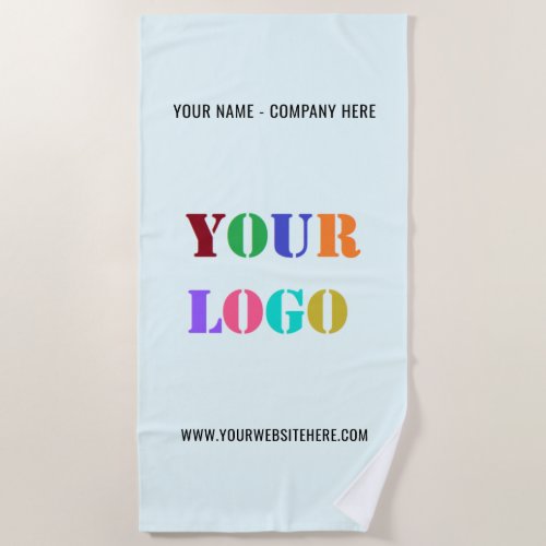 Your Company Logo Text Beach Towel Choose Colors