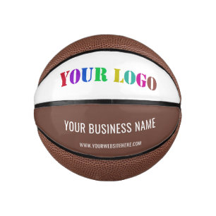 Your Company Logo Text Branded Basketball Example