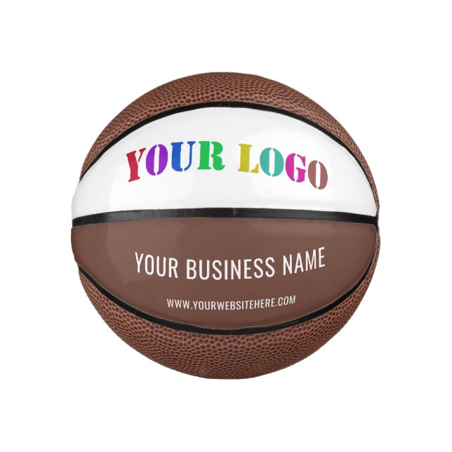 Your Company Logo Text Branded Basketball Example (Front)