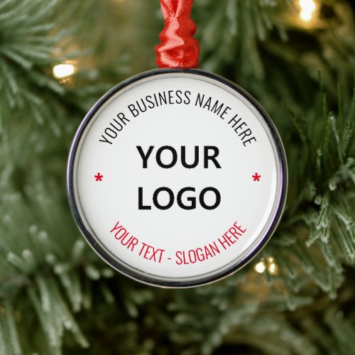 Your Company Logo Text Business Christmas Ornament
