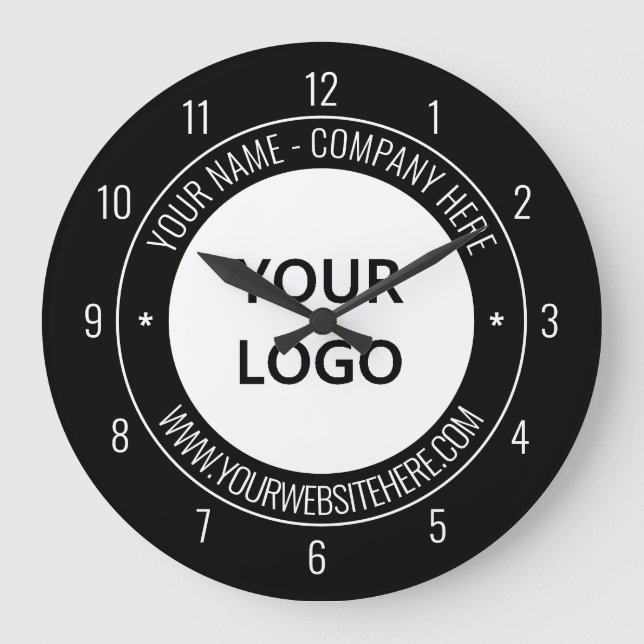 Your Company Logo Text Business Clock Choose Color (Front)